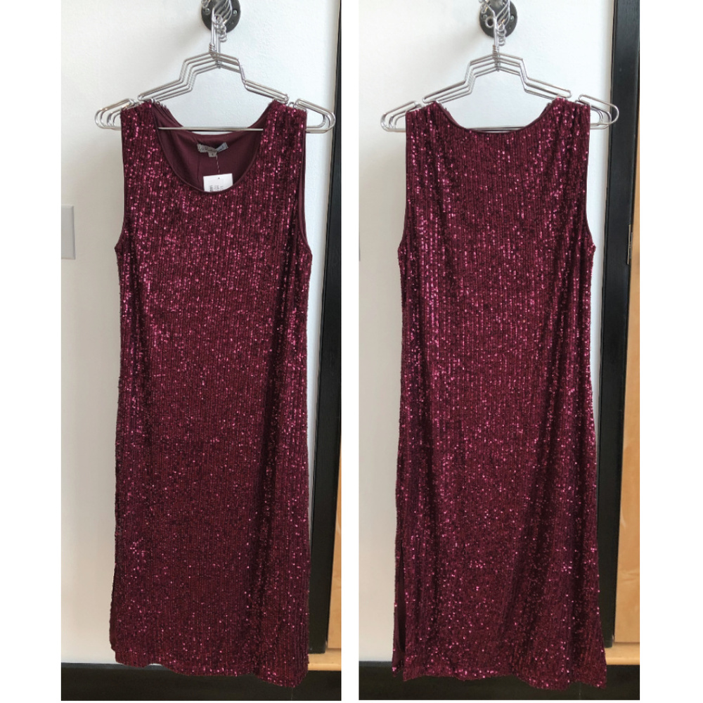 Sequin Tank Dress with side slits